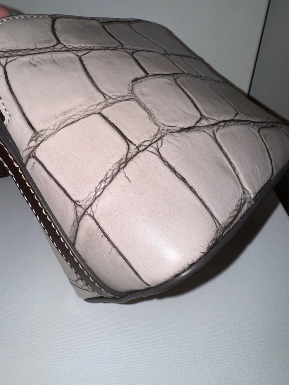 Dooney & Bourke Denison Domed Crossbody Bag Croc Embossed Leather
